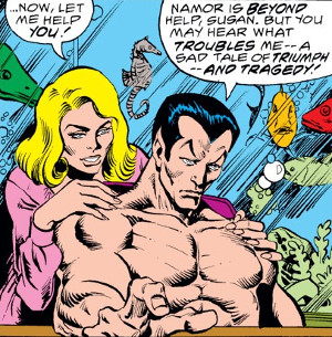 Sue and the Sub-Mariner... something going on, or was I just reading in?